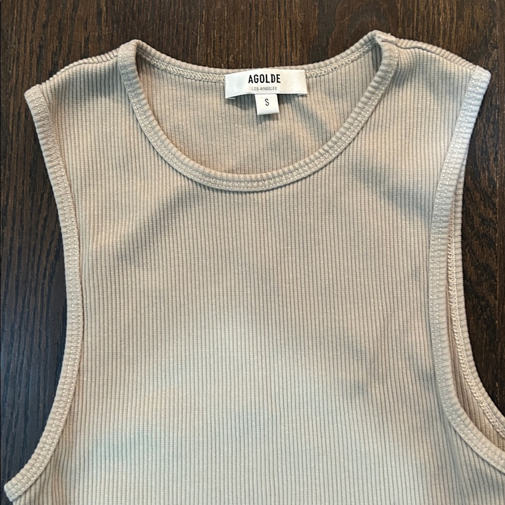 AGOLDE Rib Nova Tank, Color light khaki, S